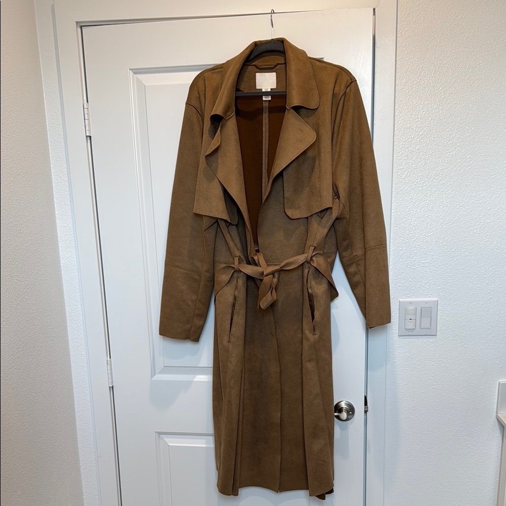Tan Suede Trench Coat